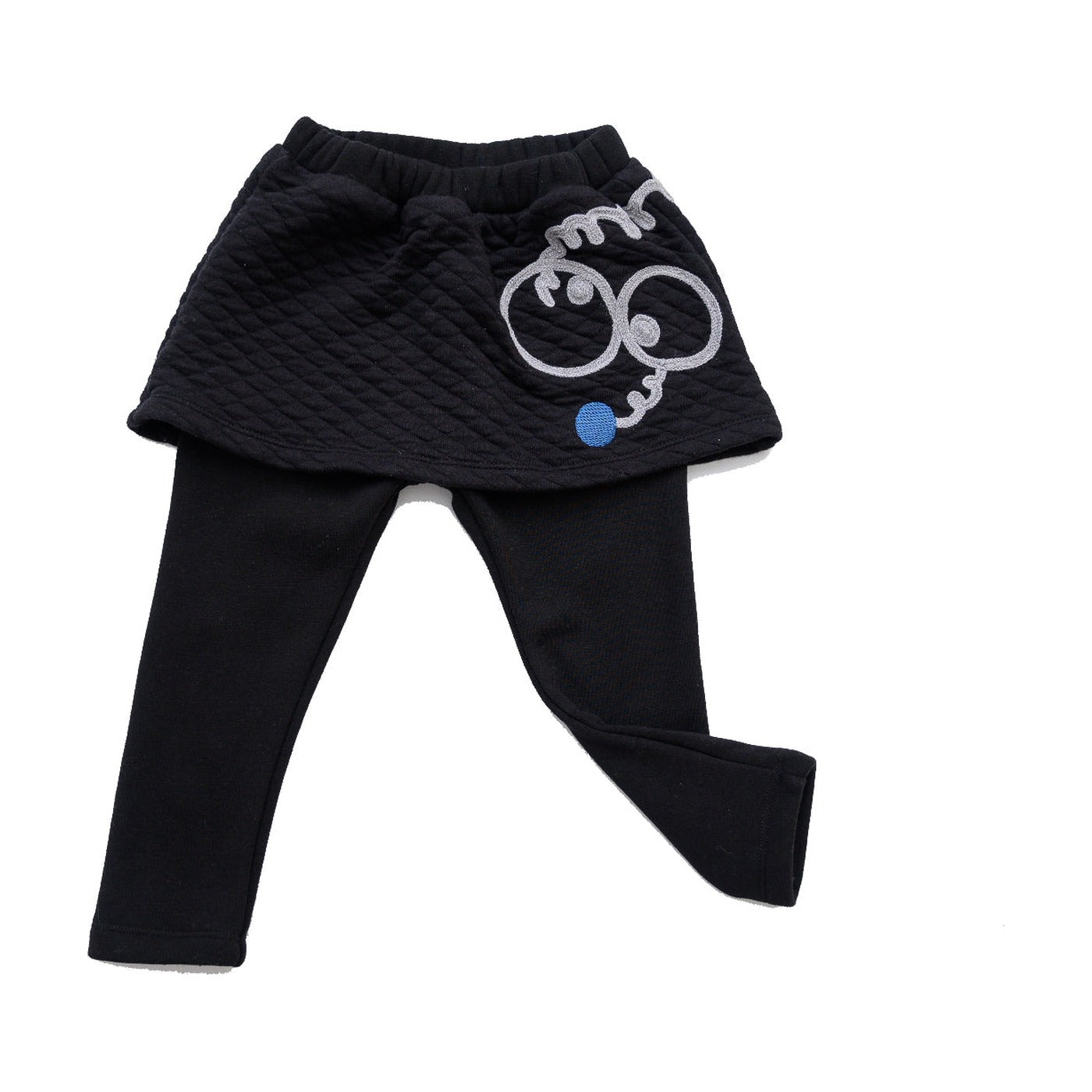 Aimama Black Quilted Skirt Leggings