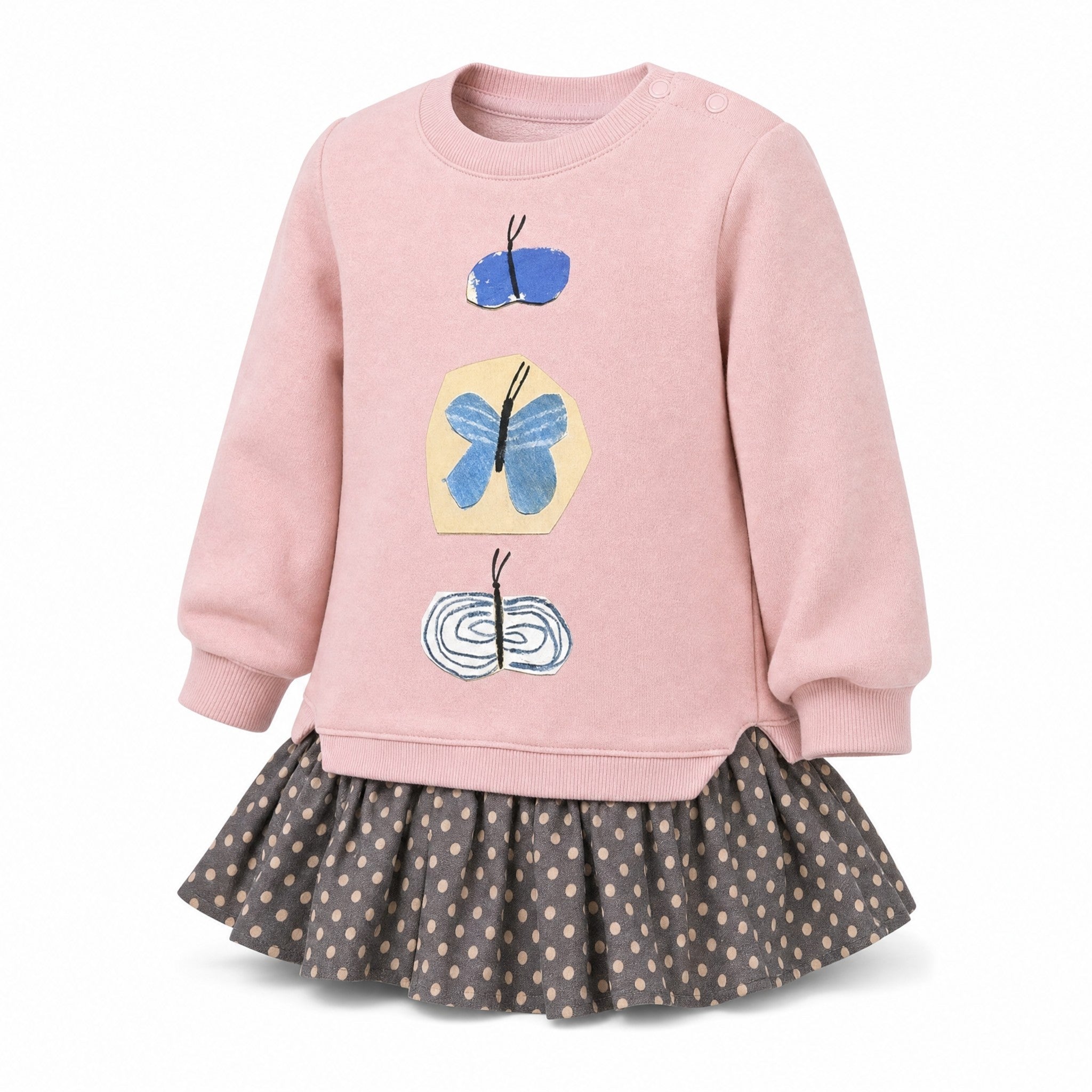 Aimama Pink Frilled Butterfly Sweatshirt, three quarter view