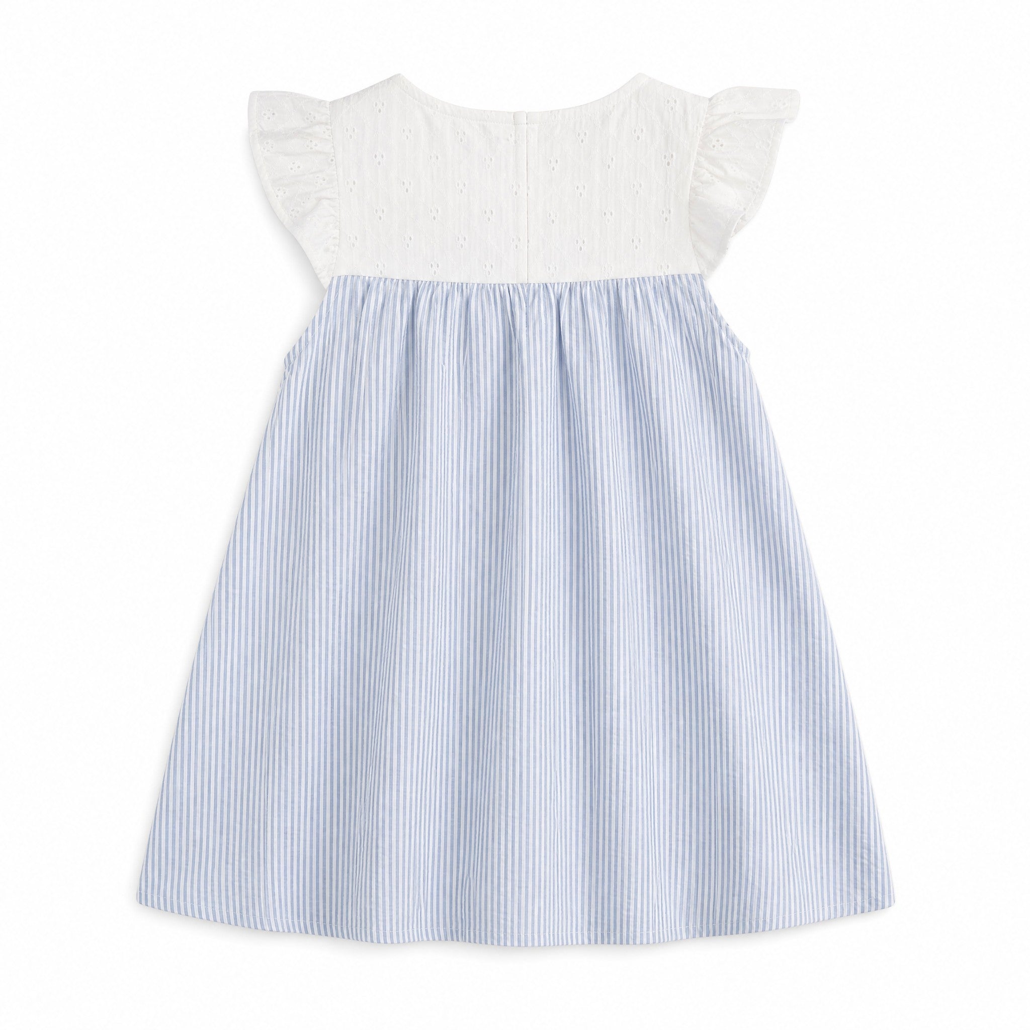 Aimama Ruffle Sleeve Striped Dress, back view
