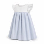 Aimama Ruffle Sleeve Striped Dress, three quarter view