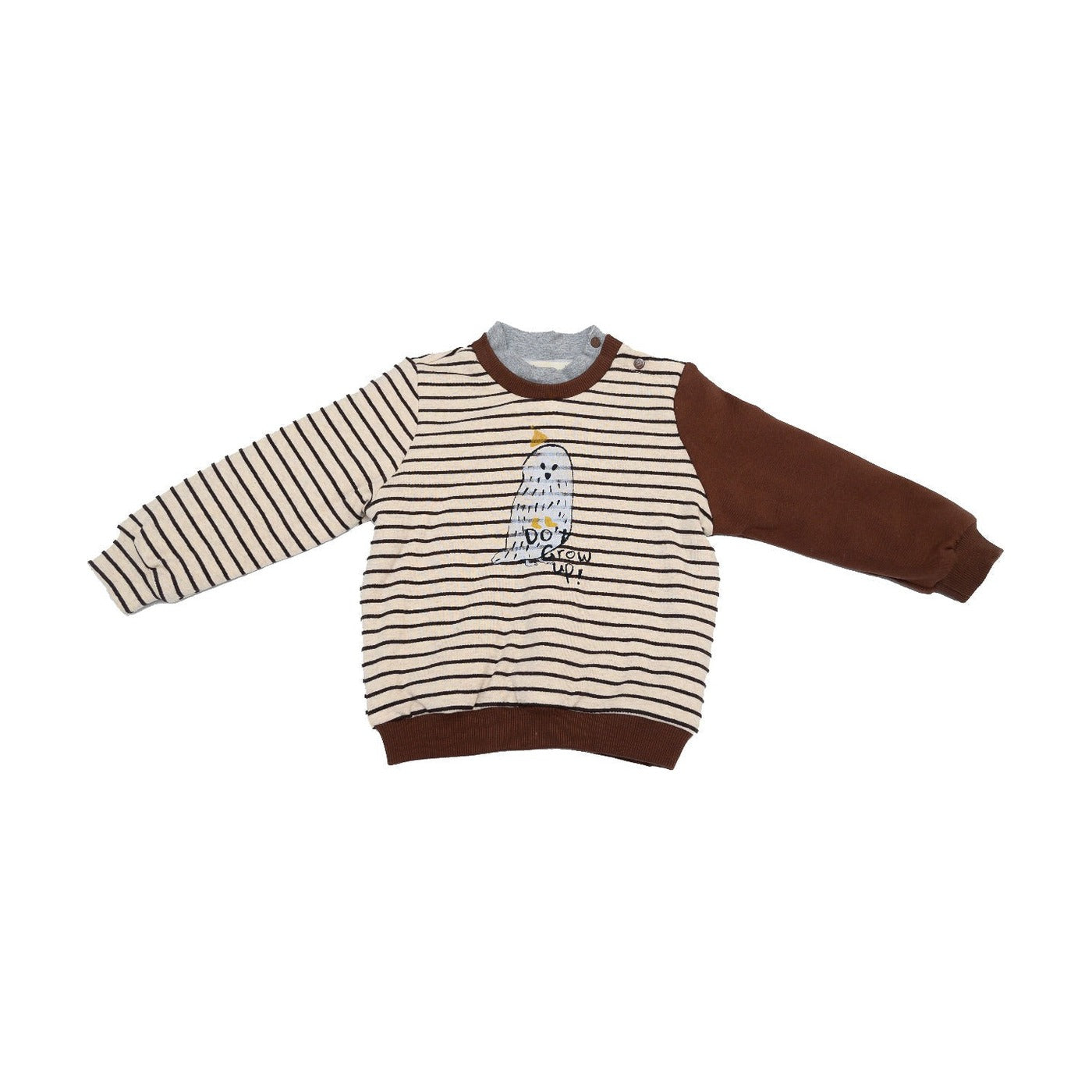 Aimama Brown Striped Owl Crewneck