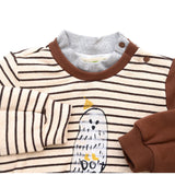 Aimama Brown Striped Owl Crewneck