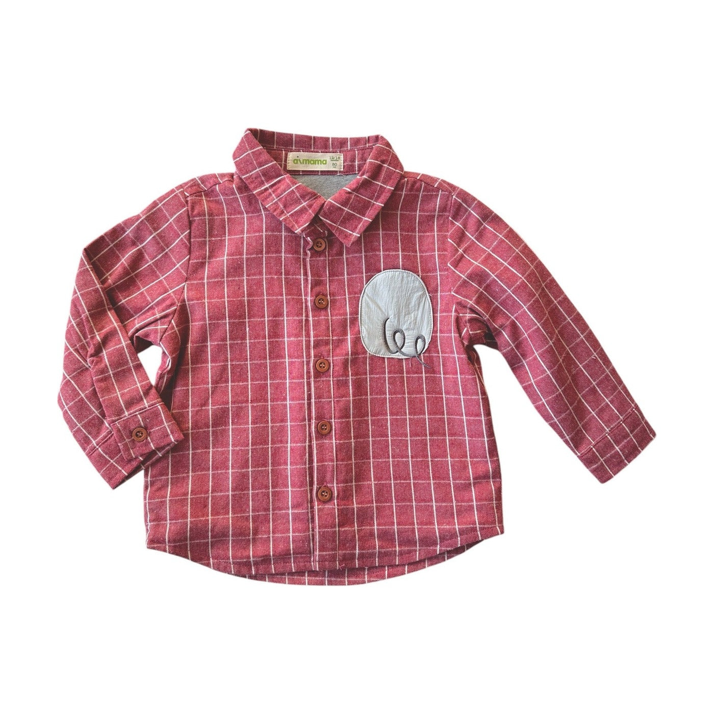 Aimama Red Checkered Button-Down Shirt