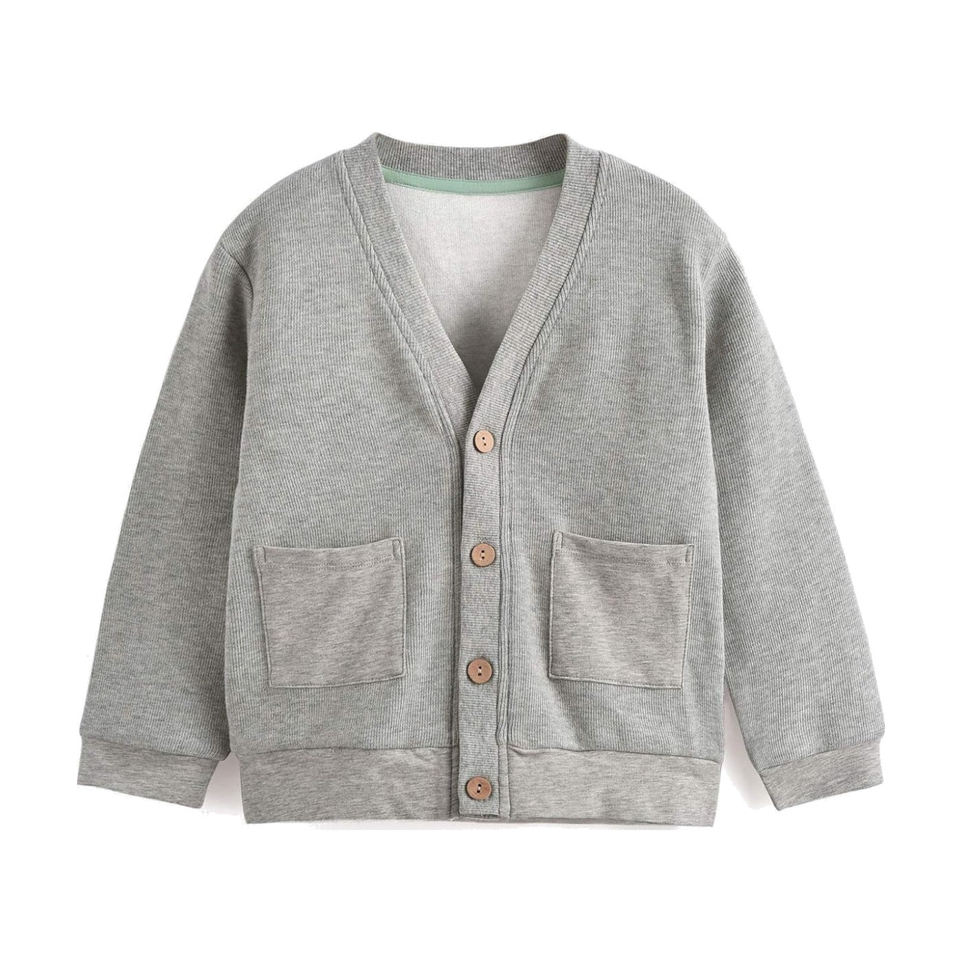 Aimama Grey V-Neck Cardigan