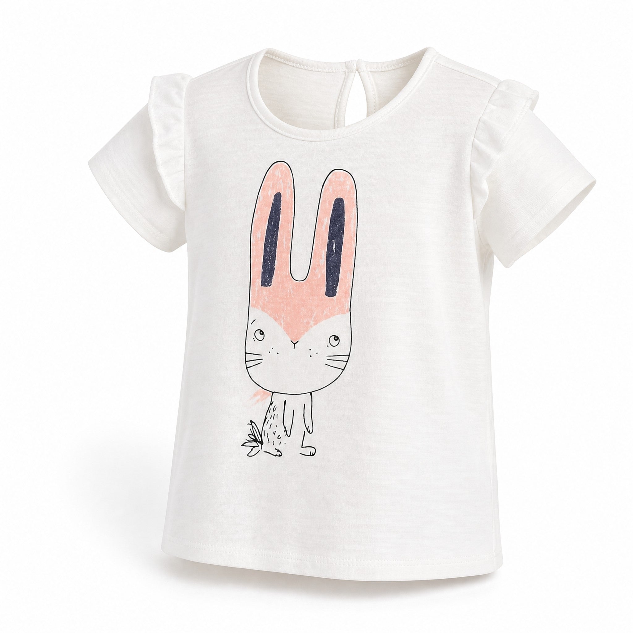Aimama White Rabbit Print Tee, three quarter view