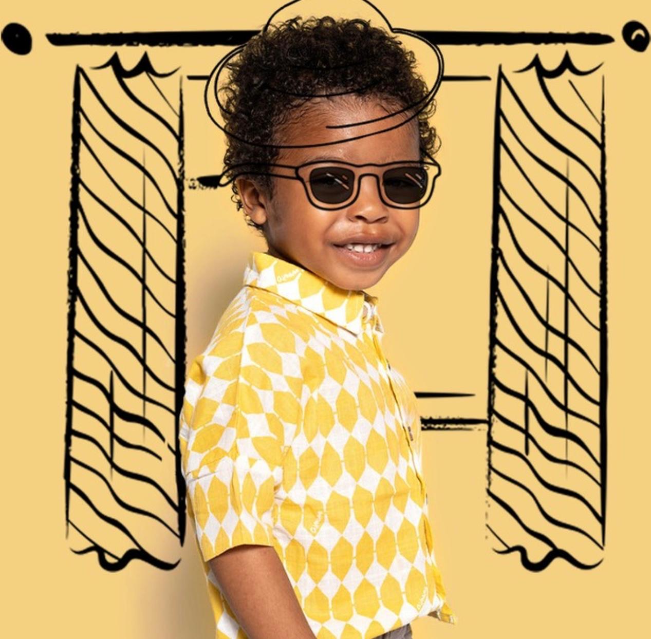 Yellow Collared Pentagon Tee | AIMAMA - CapuletKids