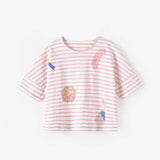 Pink Striped Print T-Shirt