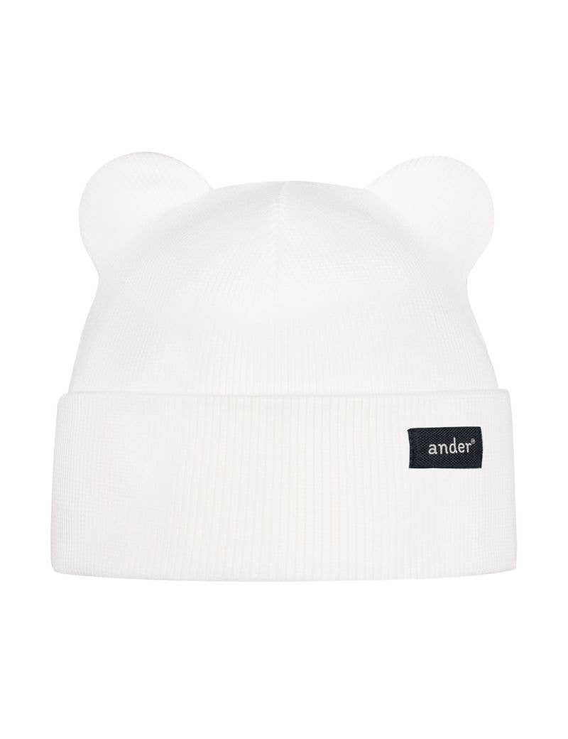 Off-white Teddy Cotton Baby Hat | ANDER - CapuletKids