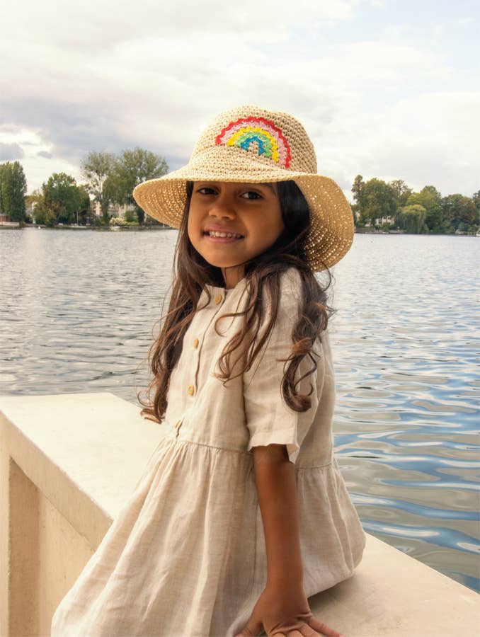 Ric Rac Rib Hat Ric Rac Rainbow Straw Bucket Hat 3-6 Years – CapuletKids