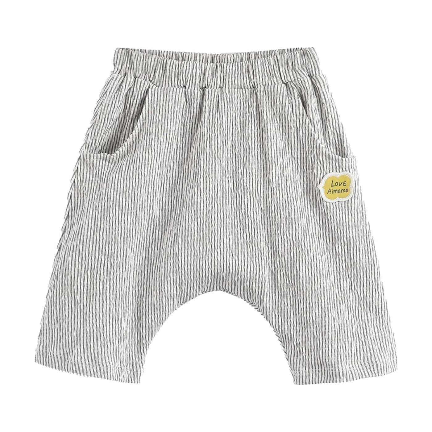 Aimama Grey Striped Harem Shorts