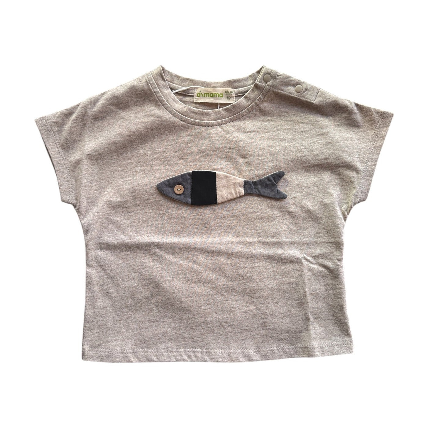 Aimama 3-D Fish Embroidered Tee