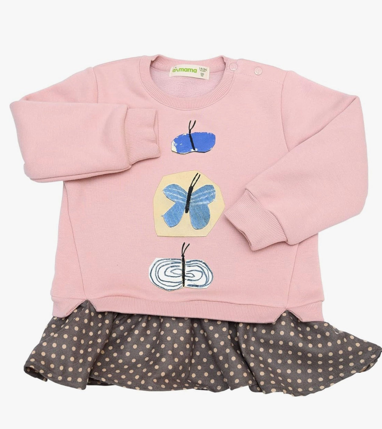 Pink Frilled Butterfly Sweatshirt | AIMAMA - CapuletKids