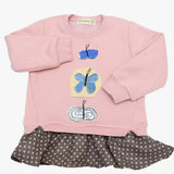 Pink Frilled Butterfly Sweatshirt | AIMAMA - CapuletKids
