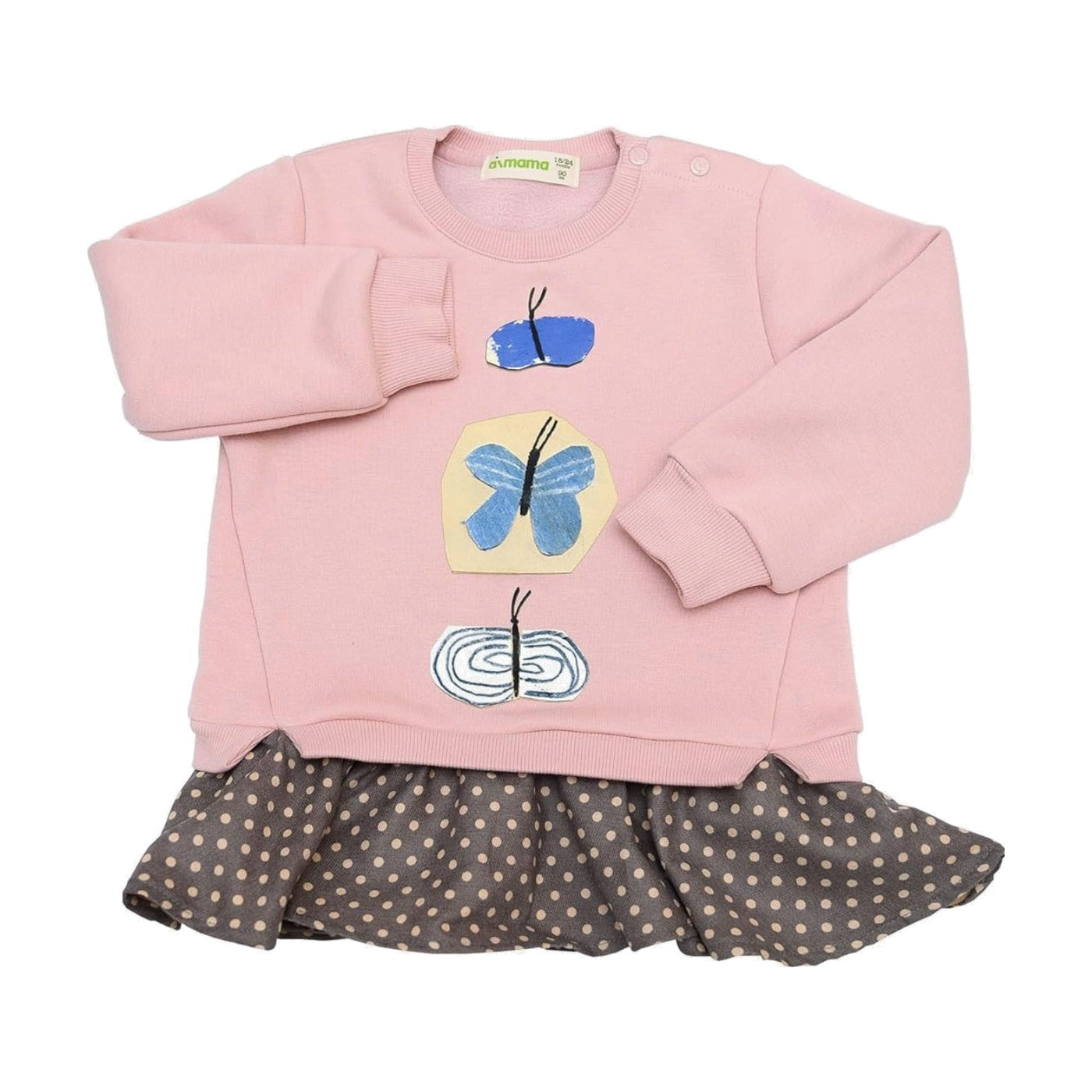 Aimama Pink Frilled Butterfly Sweatshirt