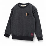 Soft Gallery Baptiste Sweatshirt with Lurex Shoulders, Phantom, three quarter view