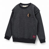 Soft Gallery Baptiste Sweatshirt with Lurex Shoulders, Phantom, three quarter view