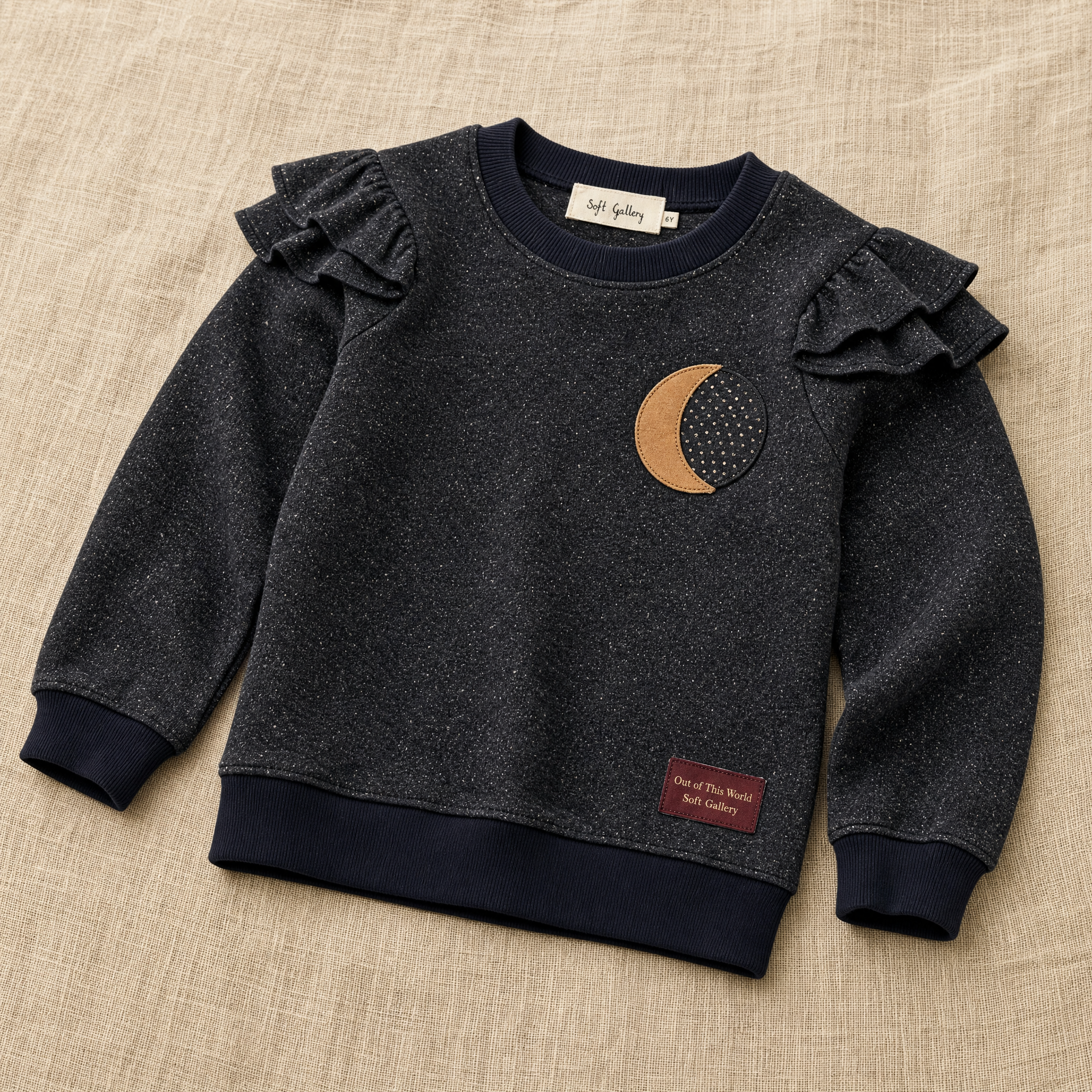 Baptiste Shoulder Lurex Sweatshirt, Phantom | SOFT GALLERY (studio render 0)