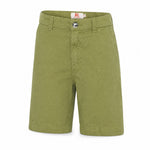 AO76 Boys Cotton Twill Chino Shorts - Army Green, three quarter view