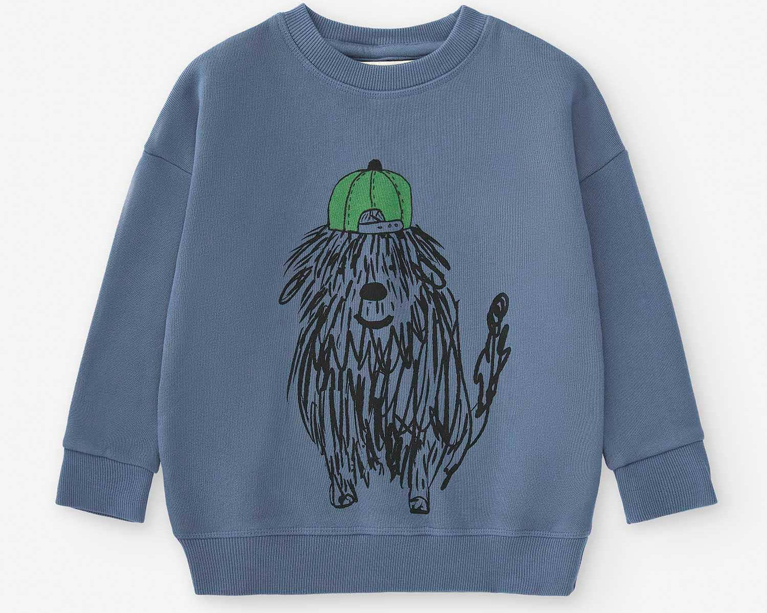 Child's washed gray sweatshirt with YEAH! print and droopy shoulders