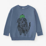 Child's washed gray sweatshirt with YEAH! print and droopy shoulders