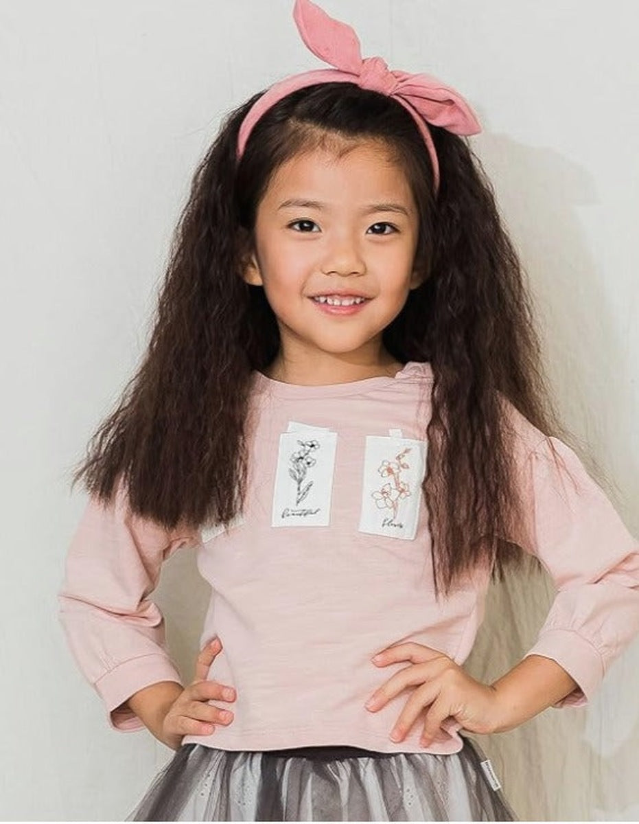 Pink Floral Embroidered Longsleeve | AIMAMA - CapuletKids