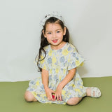Yellow & Grey Nature Print Blouse | AIMAMA - CapuletKids