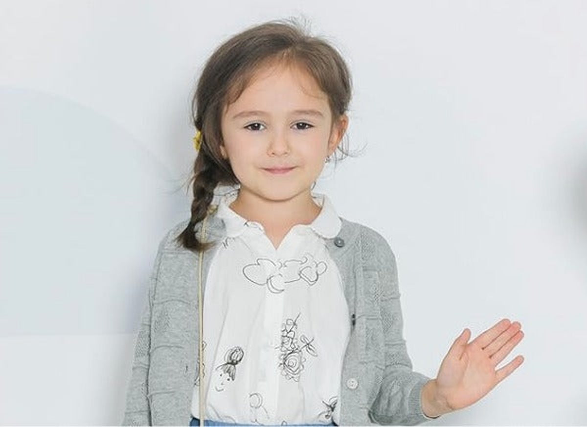 Grey Circle Print Cardigan | AIMAMA - CapuletKids