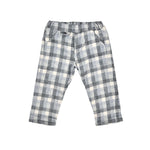 Bebe Sweeny Charly Ribbed Velour Check Pants Blue, front view