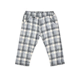 Bebe Sweeny Charly Ribbed Velour Check Pants Blue, front view