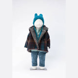 Tocoto Vintage Check Coat With Furry Lining