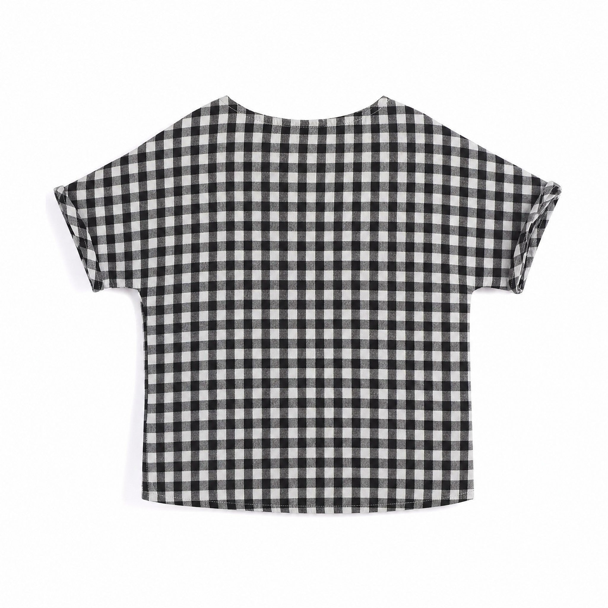 Aimama Checkered Black & White Shirt, back view