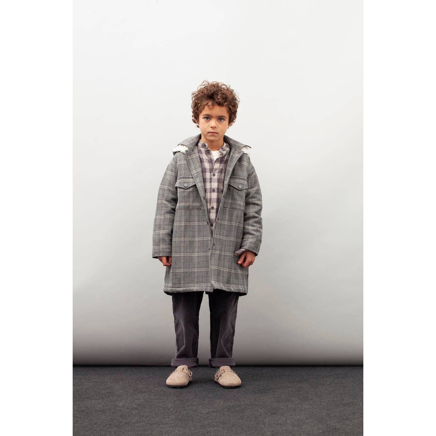 Tocoto Vintage Checked Hood Parka Coat
