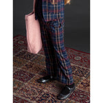 Tocoto Vintage Blue & Red Plaid Pants