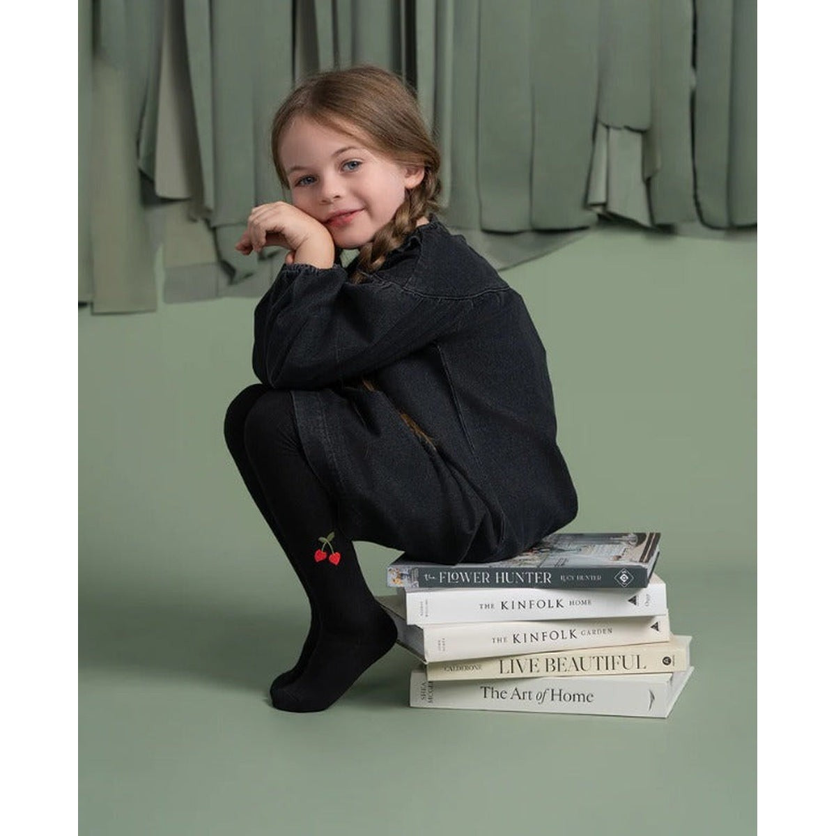 Zubii Footed Tights “Cherry Heart”