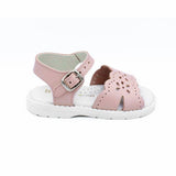 Aladino Open Sandals with Flower Perforation, Pink