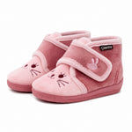 Cienta Shoes Kitty Slipper Bootie - Pink, three quarter view