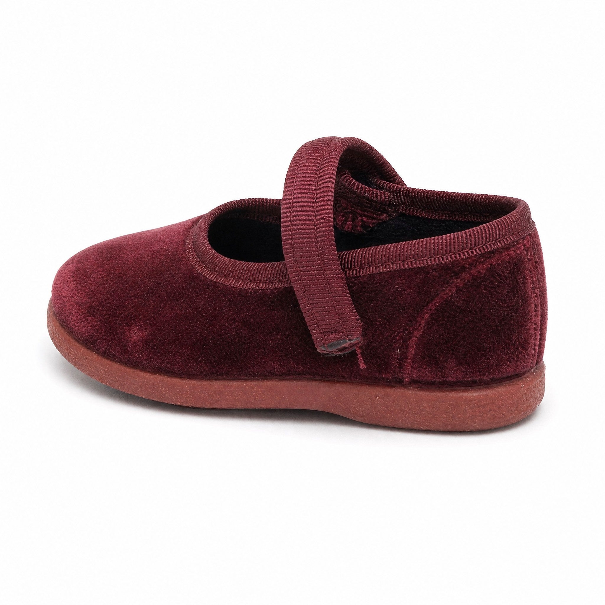 Cienta Burgundy Velvet Mary Jane, back view