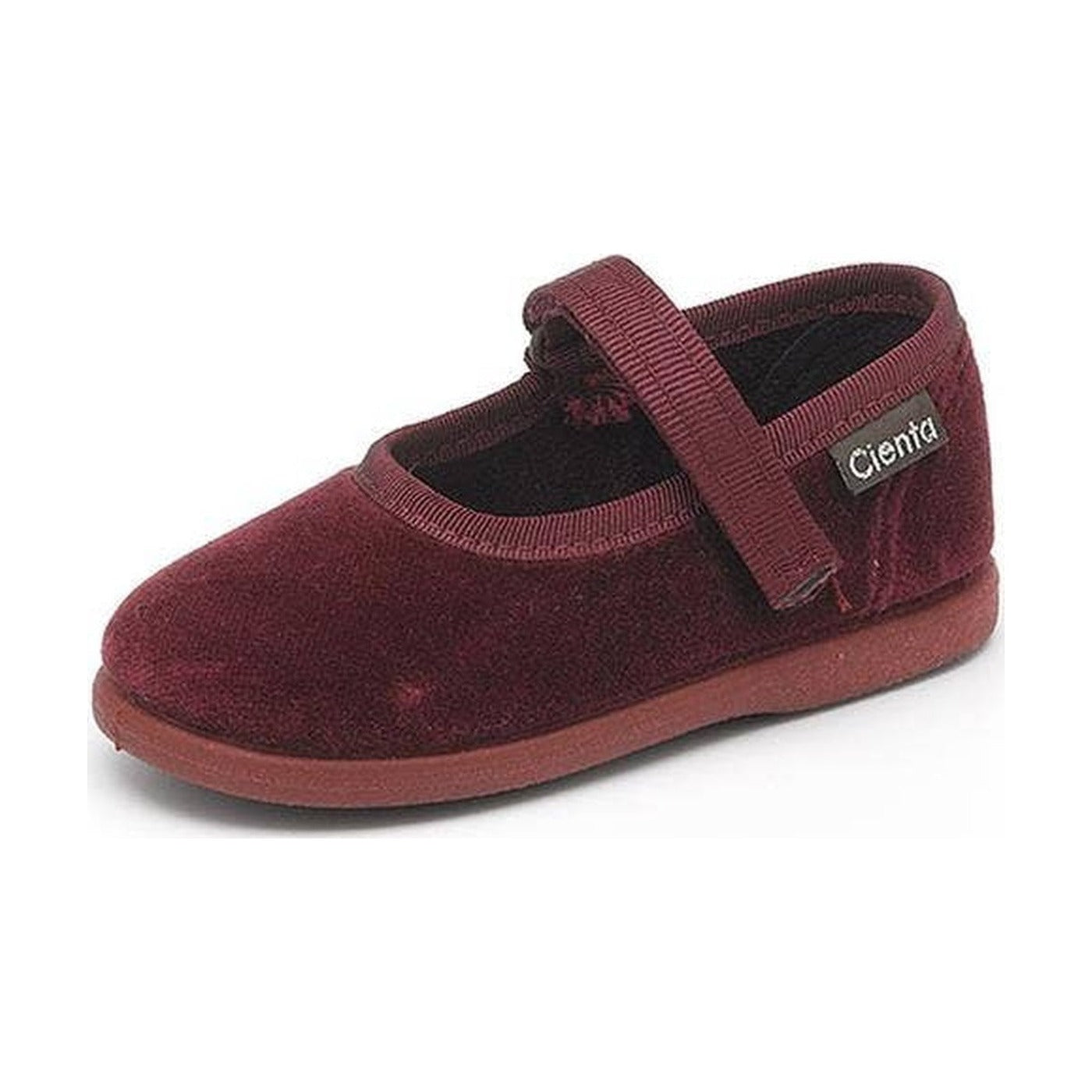 Cienta Shoes Burgundy Velvet Mary Jane Shoes