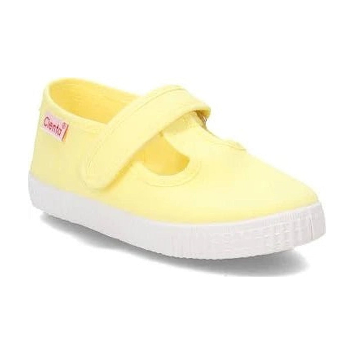 Cienta Shoes Canvas T-Strap Shoes - Yellow