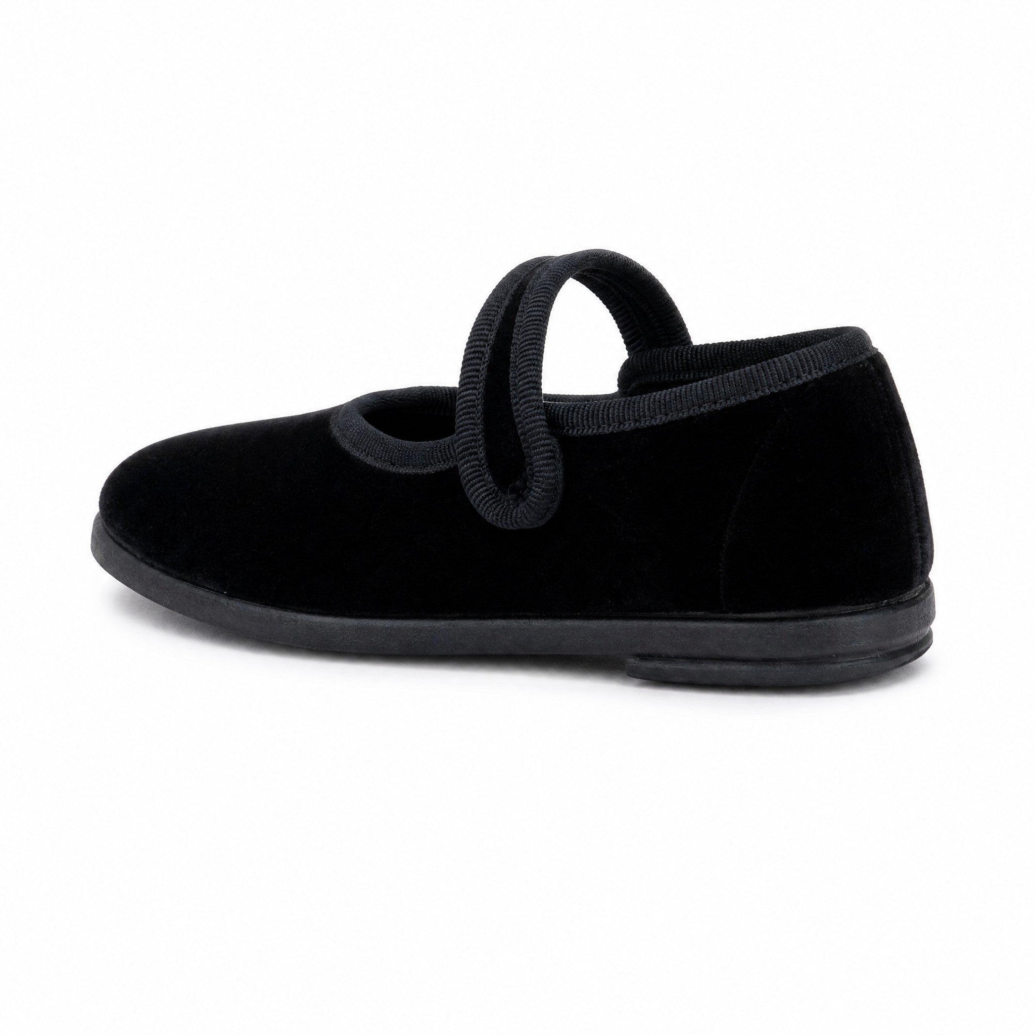 Cienta Shoes Black Velvet Mary Jane, back view