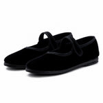 Cienta Shoes Black Velvet Mary Jane, three quarter view