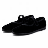 Cienta Shoes Black Velvet Mary Jane, three quarter view