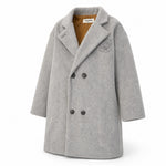 Tocoto Vintage Embroidered Grey Trench Coat, three quarter view
