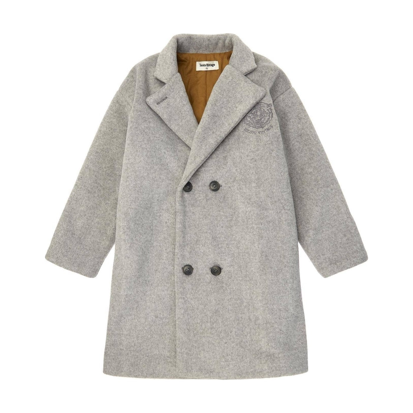 Tocoto Vintage Embroidered Grey Trench Coat