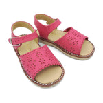 Aladino Classic Leather Sandals with Buckle, Fuchsia (EU 22 & 29)