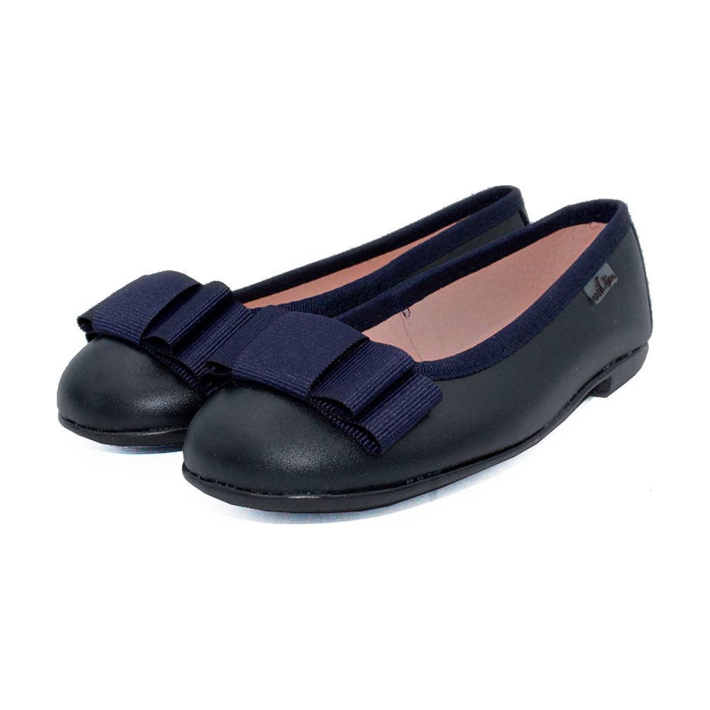 MariChica Classic Leather Ballerina Style Shoes, Navy