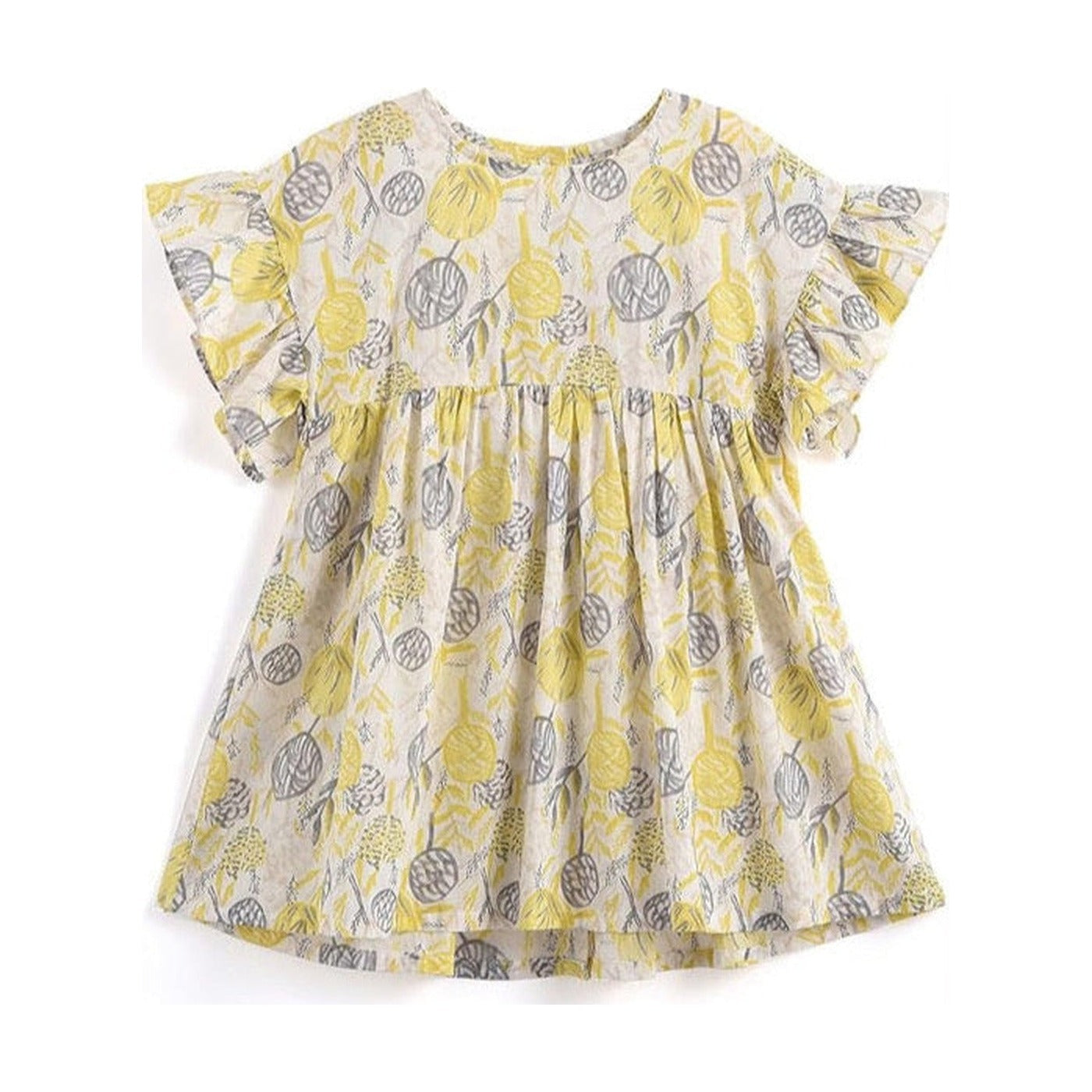 Aimama Yellow & Grey Nature Print Blouse