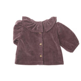 Velvet Ruffle T-Shirt Baby Ciruela