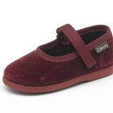 Velvet Mary Jane Shoes for Girls - Burgundy Velvet | CIENTA