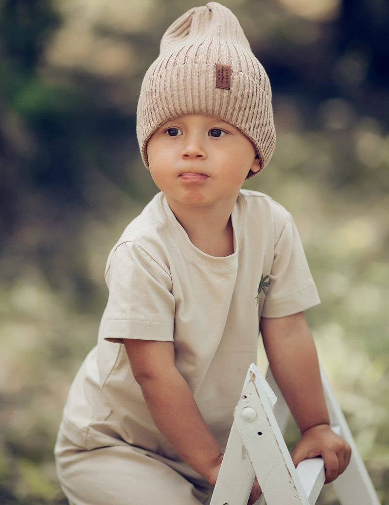 Black Cotton Knit Hat | ANDER - CapuletKids
